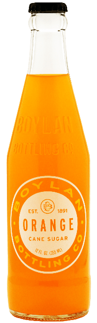 Boylan Pure Cane Sugar Soda Pop, Orange, 12 oz Glass Bottles (Pack of 12) - Oasis Snacks