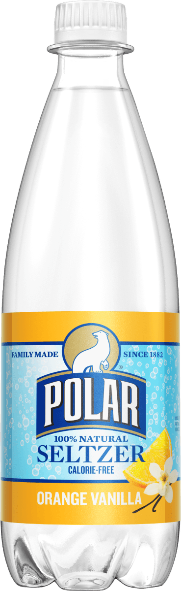 Polar Orange Vanilla Seltzer Water 20oz Bottles (Pack of 24) - Oasis Snacks