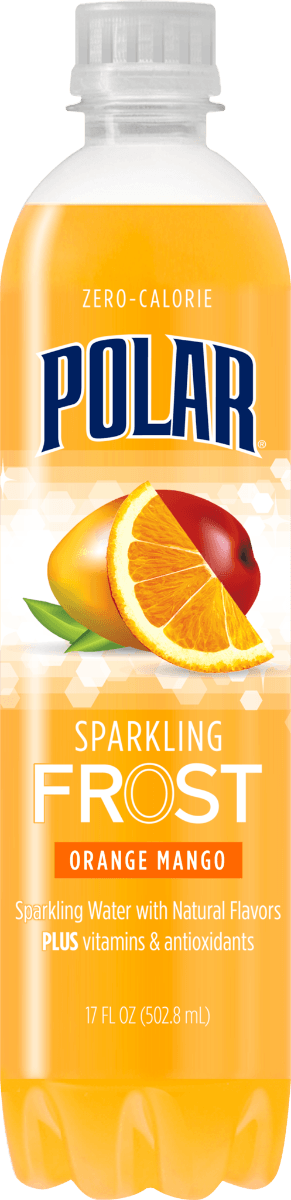 Polar Frost Orange Mango Sparkling Water 17oz Bottles (Pack of 12) - Oasis Snacks