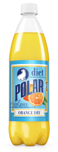 Polar Diet Orange Dry Sparkling Beverage 1 Liter Bottles (Pack of 12) - Oasis Snacks
