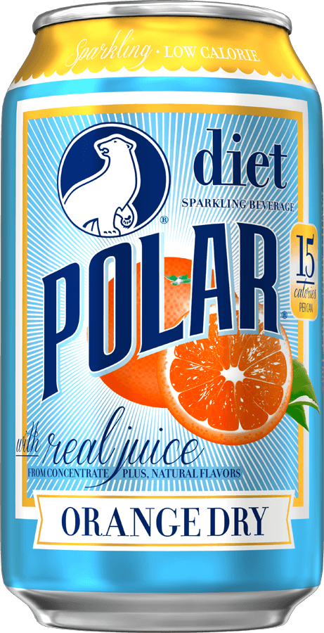 Polar Diet Orange Dry Sparkling Beverage 12oz Cans (Pack of 24) - Oasis Snacks