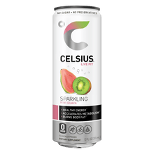 Load image into Gallery viewer, CELSIUS Sparkling KIWI GUAVA Fitness Drink, ZERO Sugar, 12oz Slim Can (Pack of 12) - Oasis Snacks
