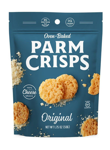 ParmCrisps, 100% Cheese Crisps, Keto Friendly, Gluten Free, Original 1.75 Ounce Bag, (Pack of 12) - Oasis Snacks