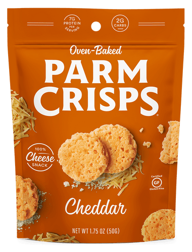 ParmCrisps, 100% Cheese Crisps, Keto Friendly, Gluten Free, Cheddar 1.75 Ounce Bag, (Pack of 12) - Oasis Snacks