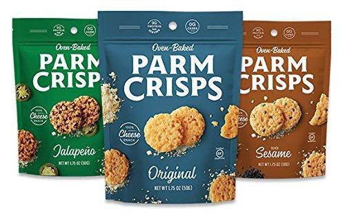 ParmCrisps, Made From 100% Real Parmesan Cheese, 3 Flavor Variety Pack, 1.75oz Bags (Pack of 12) - Oasis Snacks
