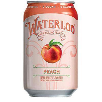 Waterloo Sparkling Water, Peach, 12oz - Multi Pack - Oasis Snacks