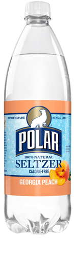 Polar Georgia Peach Seltzer Water 1 Liter Bottles (Pack of 12) - Oasis Snacks