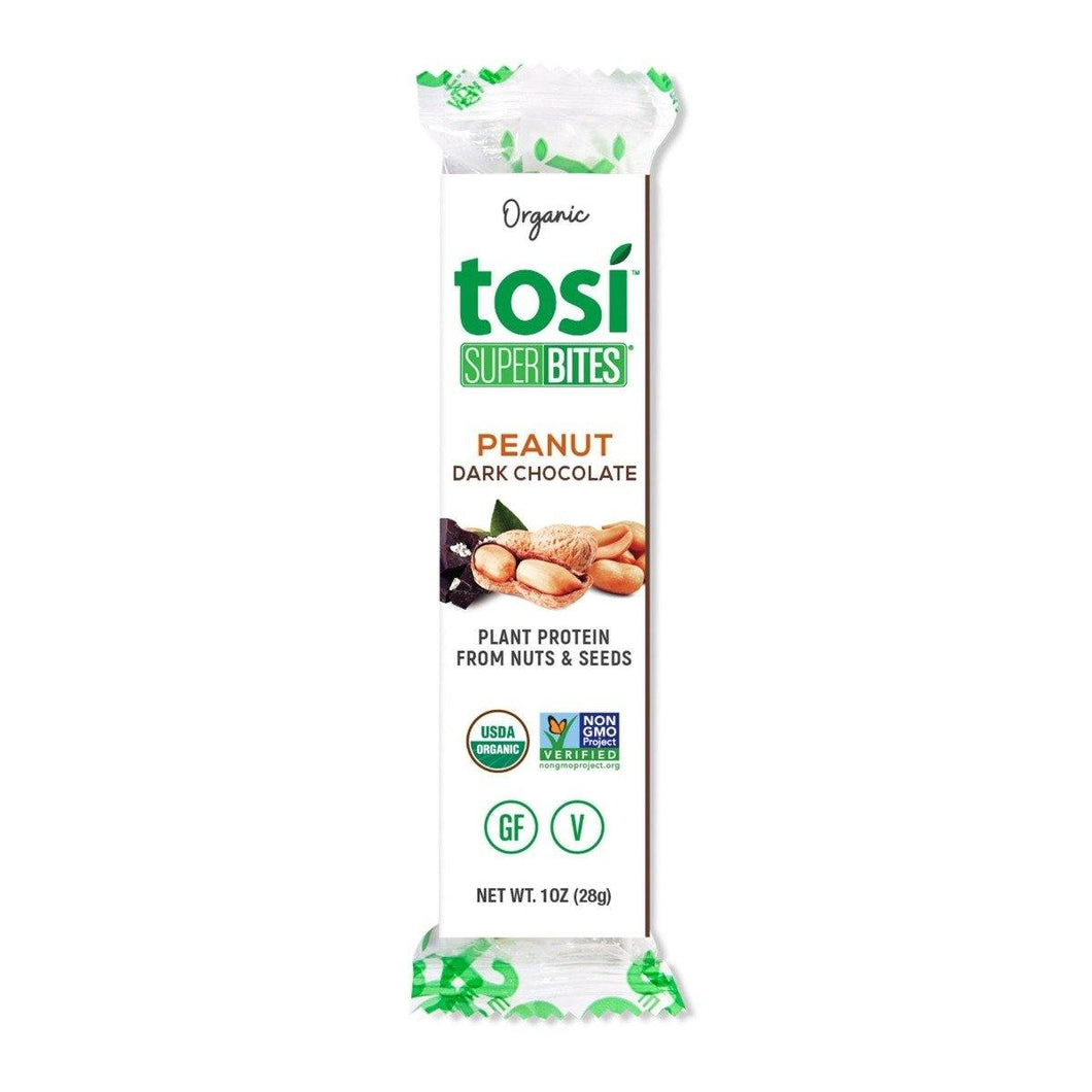 Tosi Organic Superbites Snacks, Peanut Dark Chocolate, 1oz (Pack of 12) - Oasis Snacks
