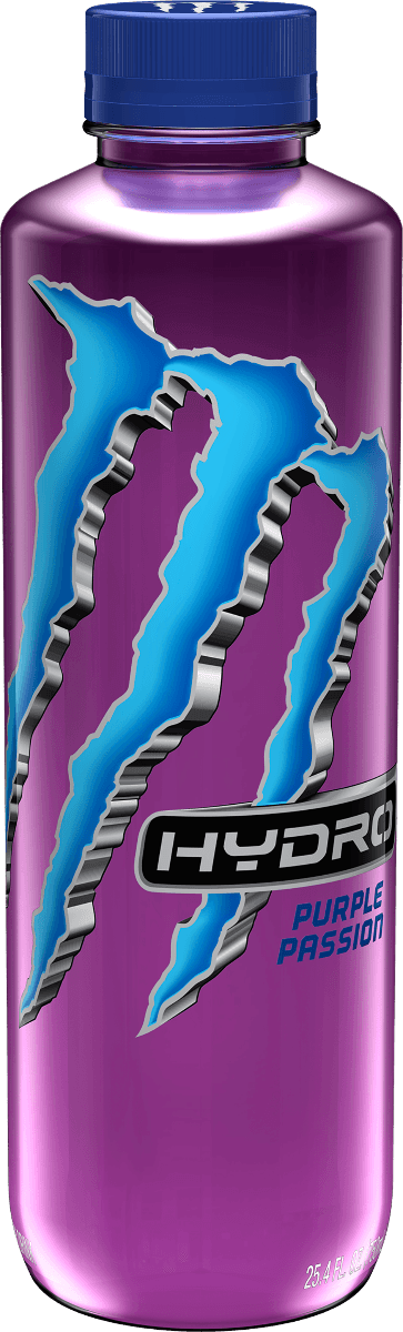 Monster Hydro Energy Sports Drink, Purple Passion , 25.4 ounce (Pack of 12) - Oasis Snacks