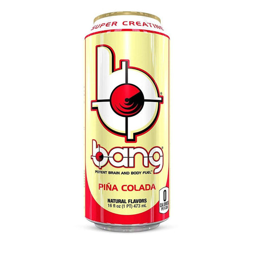 BANG Energy Drink, Pina Colada, 16oz Cans (Pack of 12) - Oasis Snacks