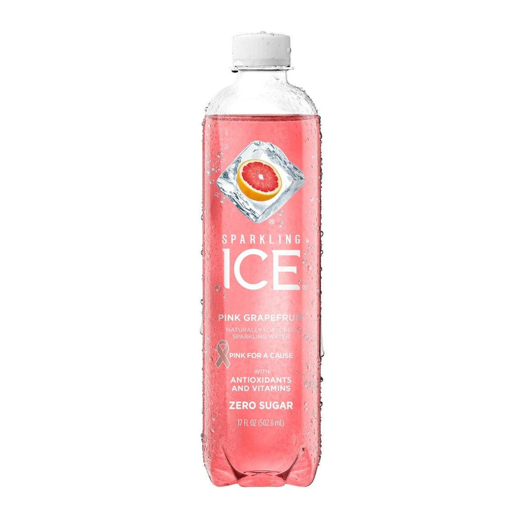 Sparkling Ice Naturally Flavored Sparkling Water, Pink Grapefruit, 17 oz (Pack of 12) - Oasis Snacks