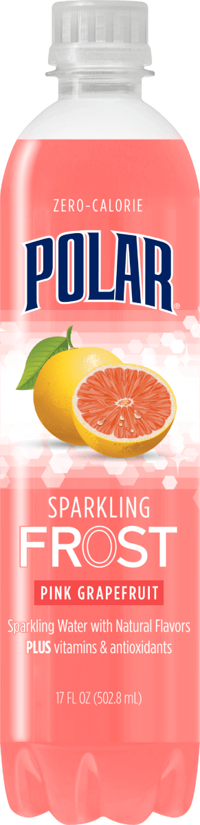 Polar Frost Pink Grapefruit Sparkling Water 17oz Bottles (Pack of 12) - Oasis Snacks