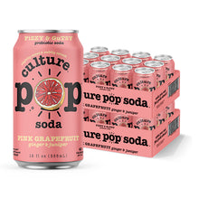 Load image into Gallery viewer, Culture Pop Sparkling Prebiotic Soda, Grapefruit, 12oz (Pack of 12)
