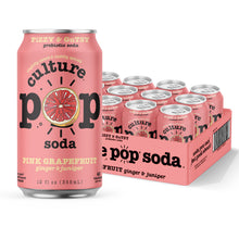 Load image into Gallery viewer, Culture Pop Sparkling Prebiotic Soda, Grapefruit, 12oz (Pack of 12)
