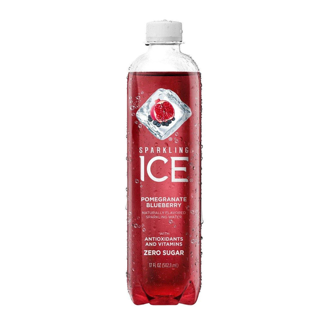 Sparkling Ice Naturally Flavored Sparkling Water, Pomegranate Blueberry, 17 oz (Pack of 12) - Oasis Snacks