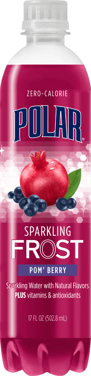 Polar Frost Pomegranate Berry Sparkling Water 17oz Bottles (Pack of 12) - Oasis Snacks