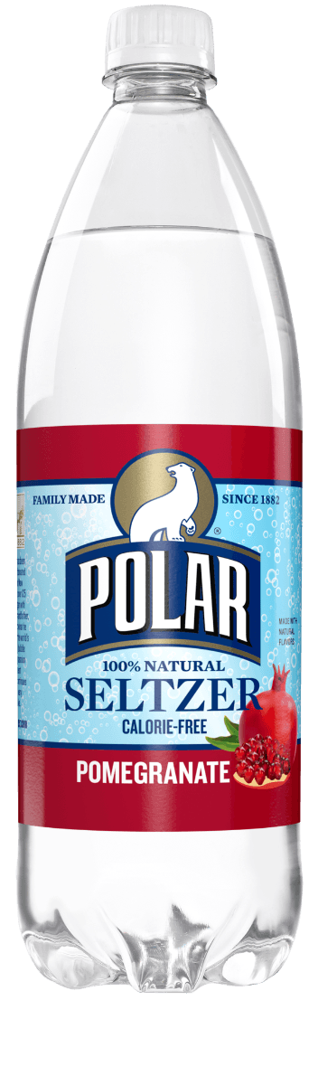 Polar Pomegranate Seltzer Water 1 Liter Bottles (Pack of 12) - Oasis Snacks