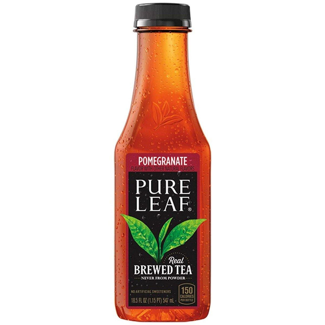 Pure Leaf Real Brewed Iced Tea, Pomegranate, 18.5 Fl. Oz (Pack Of 12) - Oasis Snacks
