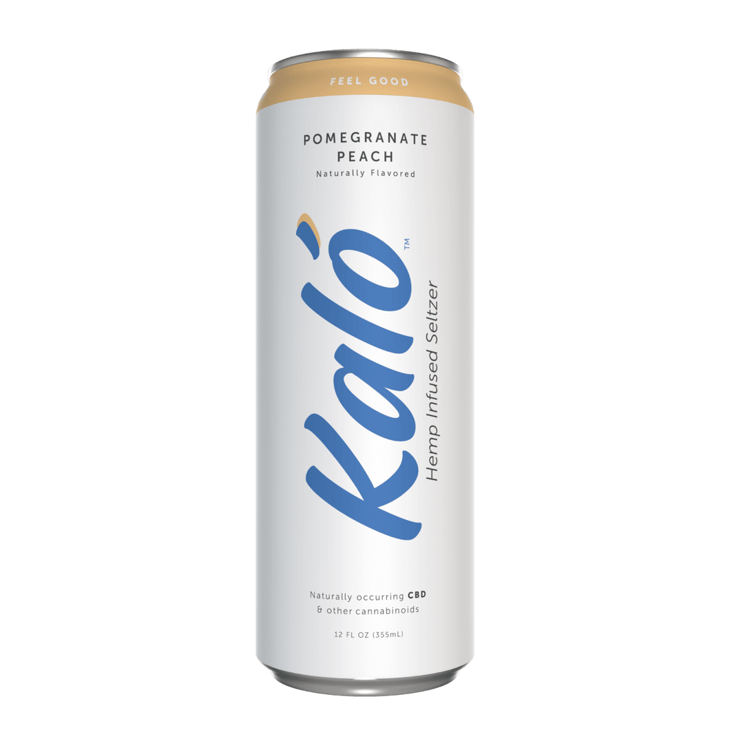 Kalo Seltzer Water, Pomegranate Peach, 12 oz (Pack of 12) - Oasis Snacks