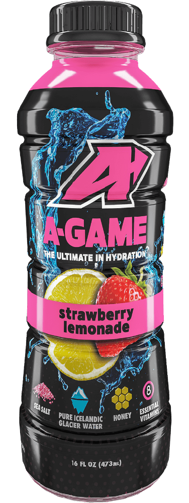 A-Game Sports Drink, Strawberry Lemonade, 16oz (Pack of 12)