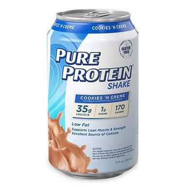 Pure Protein Ready to Drink Protein Shake, Cookies n' Cream,  11oz (Pack of 12) - Oasis Snacks