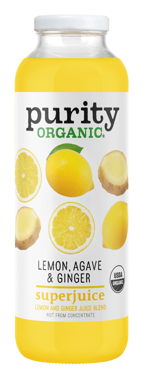 Purity Organic Superjuice, Lemon Agave Ginger, 16oz (Pack of 12) - Oasis Snacks