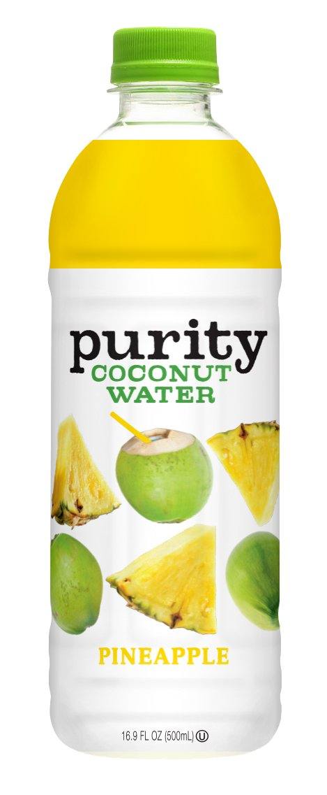 Purity Organic Pineapple Flavored Coconut Water, 16.9 oz (Pack of 12) - Oasis Snacks