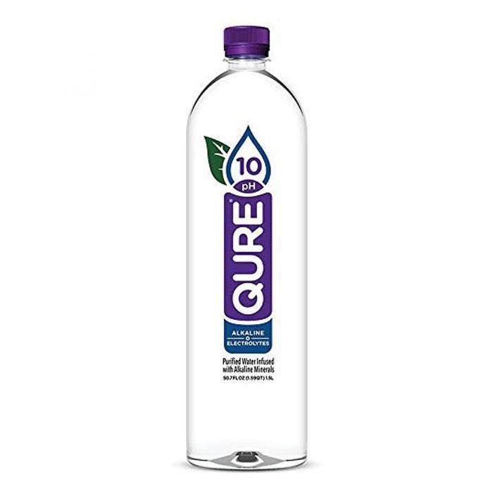 Qure Water Premium 10 pH Ionized Alkaline Water, 1.5 Liter (Pack of 12) - Oasis Snacks