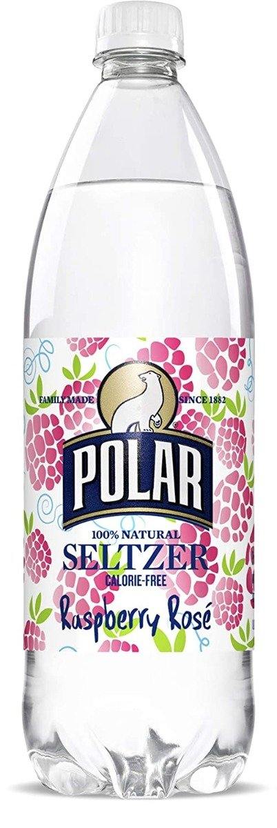 Polar Seltzer Raspberry Rose Limited Summer Edition Seltzer Water 1 Liter Bottles (Pack of 12) - Oasis Snacks