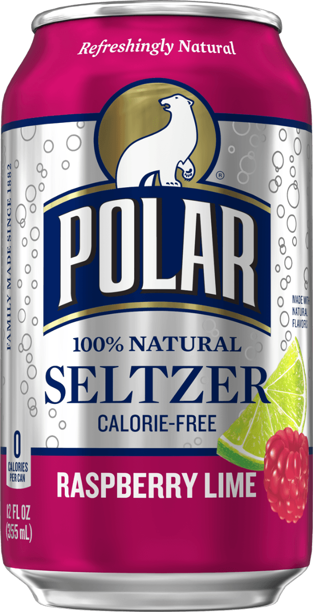 Polar Raspberry Lime Seltzer Water 12oz Cans (Pack of 24) - Oasis Snacks