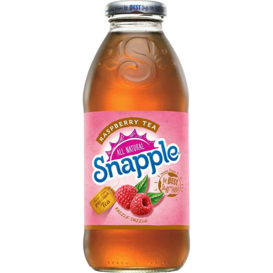 Snapple All Natural, Raspberry Tea, 16 fl oz Glass Bottles - Pack of 1 ...