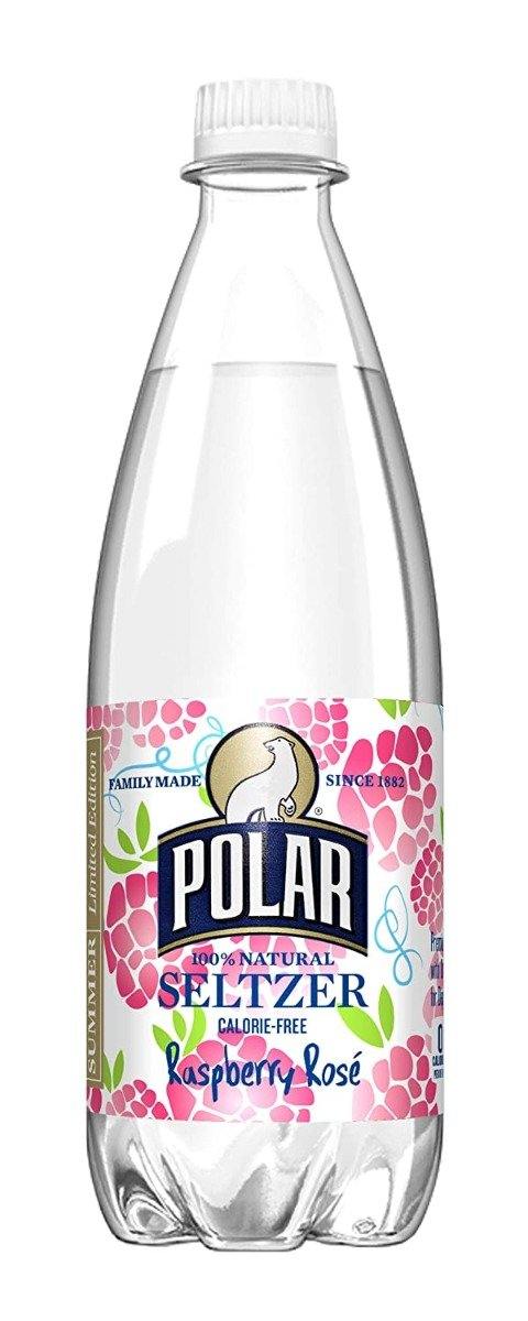 Polar Seltzer Raspberry Rose Limited Summer Edition Seltzer Water 20oz Bottles (Pack of 24) - Oasis Snacks