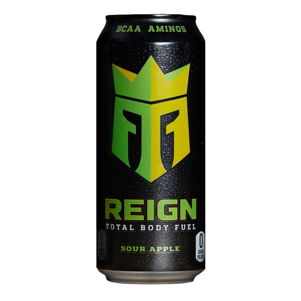 Reign Total Body Fuel Energy Drink, Sour Apple, 16 oz (Pack of 12) - Oasis Snacks