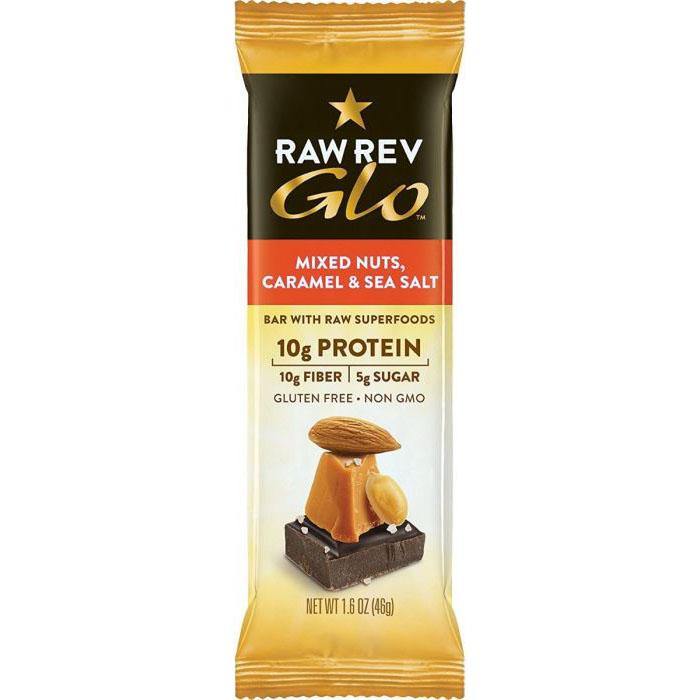 Raw Rev Glo Protein Bars, Mixed Nuts Caramel & Sea Salt, 1.6oz (Pack of 12) - Oasis Snacks