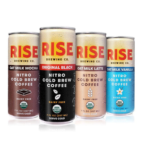RISE Brewing Co. Nitro Cold Brew Coffee, 4 Flavor Variety Pack, 7 fl. oz. Cans (Pack of 12) - Oasis Snacks