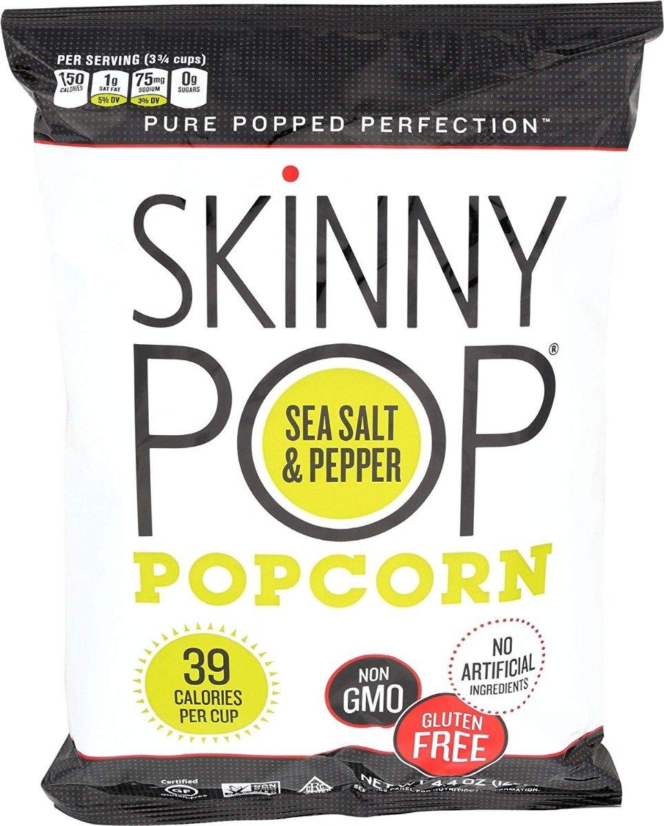 SKINNYPOP Popcorn, Sea Salt & Pepper, 4.4 OZ (Pack of 12) - Oasis Snacks