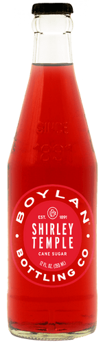 Boylan Pure Cane Sugar Soda Pop, Shirley Temple, 12 oz Glass Bottles (Pack of 12) - Oasis Snacks