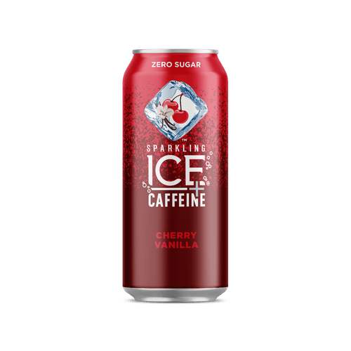 Sparkling ICE Naturally Flavored Sparkling Water + Caffeine, Cherry Vanilla, 16oz Cans (Pack Of 12) - Oasis Snacks