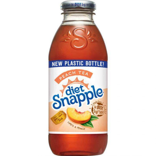 Snapple All Natural, Diet Peach Tea, 16 oz Plastic Bottles (Pack of 12) - Oasis Snacks