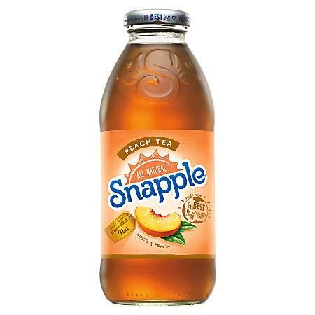 Snapple All Natural, Peach Tea, 16 oz Plastic Bottles (Pack of 12) - Oasis Snacks