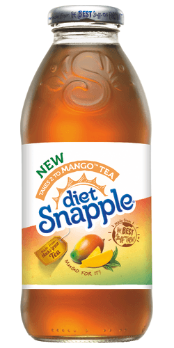 Snapple All Natural, Diet Mango Tea, 16 oz Plastic Bottles (Pack of 12) - Oasis Snacks