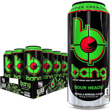 Load image into Gallery viewer, BANG Energy Drink, Sour Heads, 16oz Cans (Pack of 12) - Oasis Snacks
