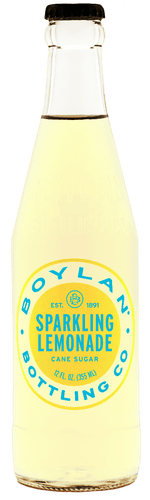 Boylan Pure Cane Sugar Soda Pop, Sparkling Lemonade, 12 oz Glass Bottles (Pack of 12) - Oasis Snacks