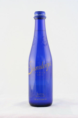 Saratoga Carbonated Sparkling Spring Water, 12 oz Glass Bottles (Pack of 24) - Oasis Snacks