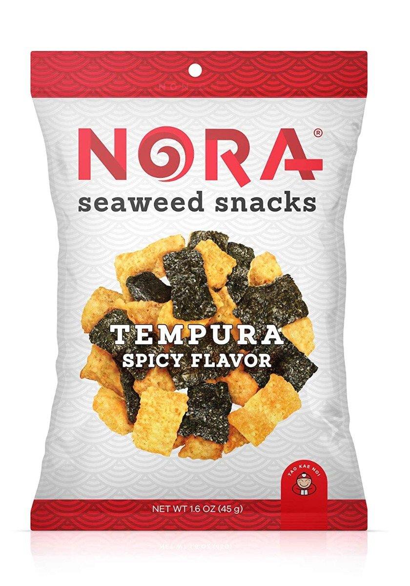 Nora Spicy Tempura Seaweed Premium Snack, 1.6 oz (Pack of 12) - Oasis Snacks