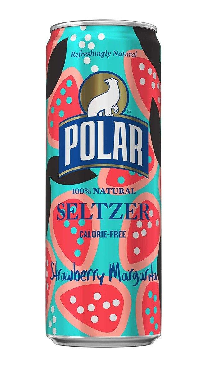 Polar Seltzer Strawberry Margarita Limited Summer Edition Seltzer Water 12oz Cans (Pack of 24) - Oasis Snacks