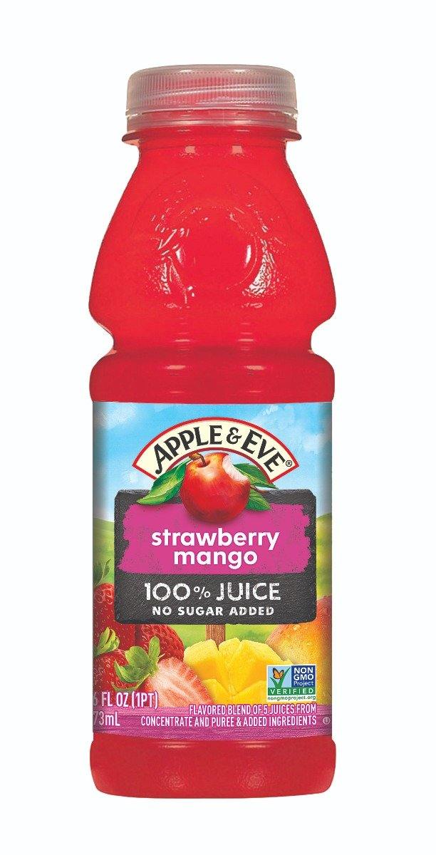 Apple & Eve On The Go 100% Juice - Strawberry Mango - 16 oz - 12 Count - Oasis Snacks