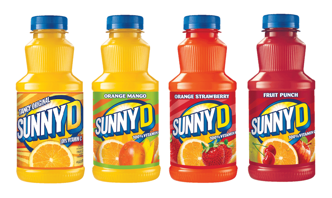 Sunny Delight Citrus Fruit Punch Beverage, 4 Flavor Variety Pack, 16 Ounce Bottle (Pack of 12) - Oasis Snacks