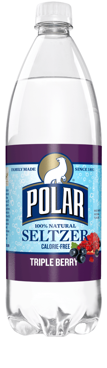 Polar Triple Berry Seltzer Water 1 Liter Bottles (Pack of 12) - Oasis Snacks