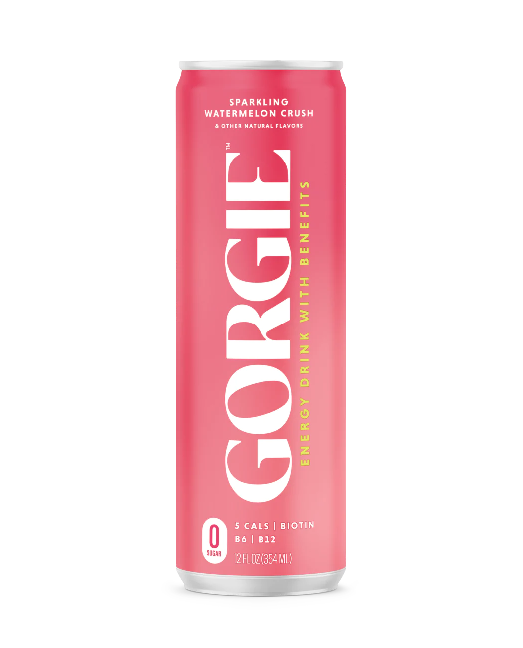 Gorgie Sparkling Energy Drink, Watermelon Crush, 12oz (Pack of 12)
